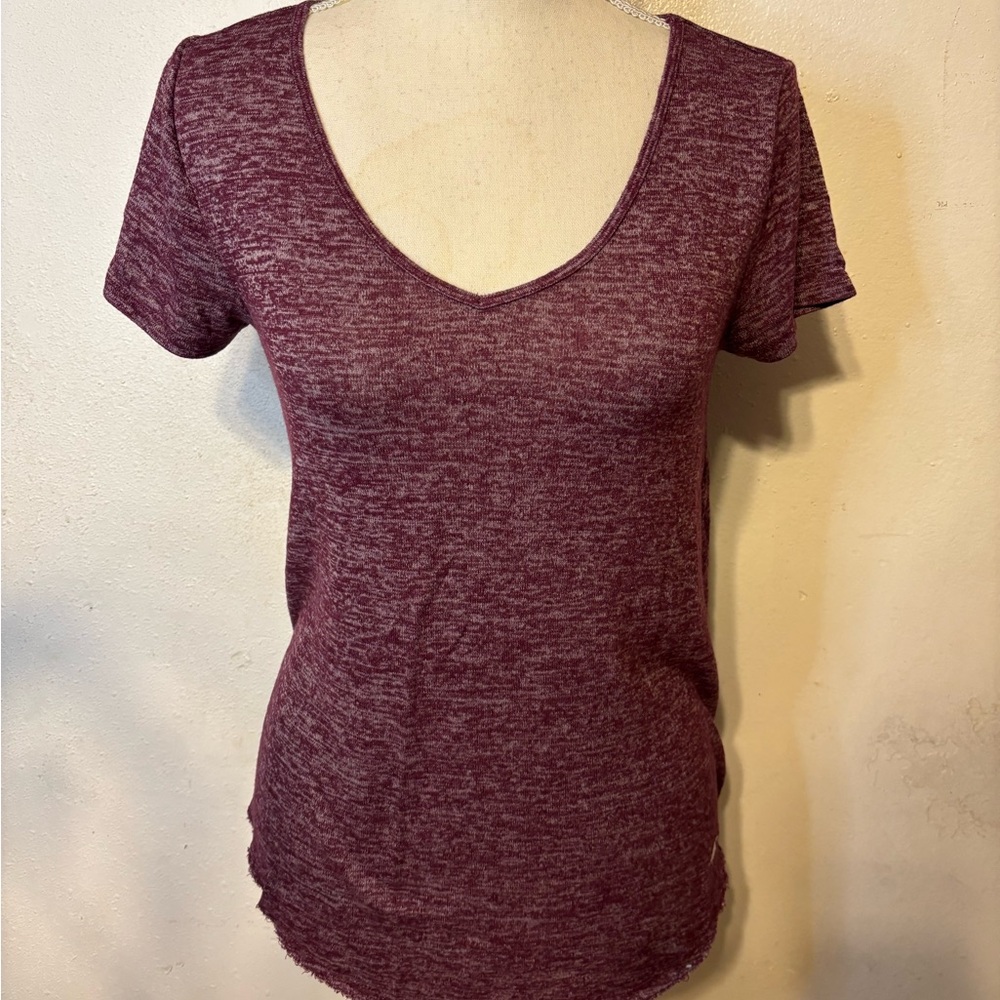 Hollister Maroon Fitted Short Sleeve T-Shirt
